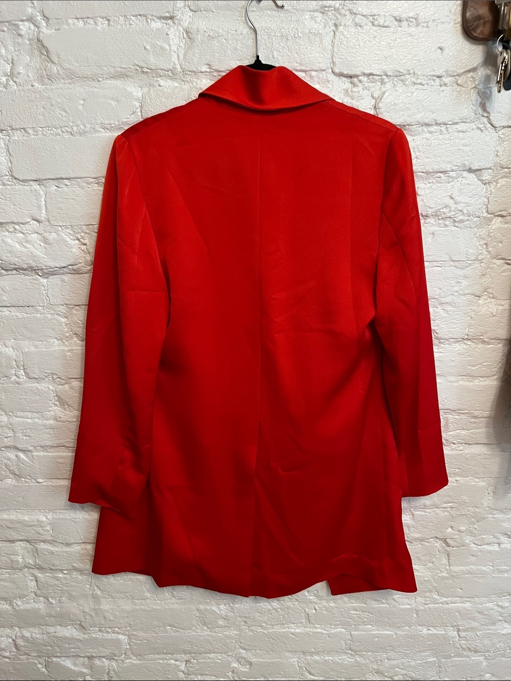Red Draped Blazer with Single Button and cropped top ( 2 piece set) - Picture 4 of 5